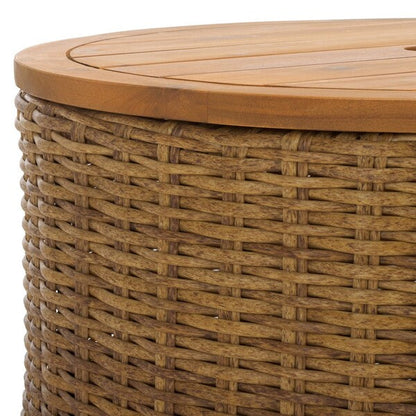 Table basse d'extérieur Anguilla en osier naturel 